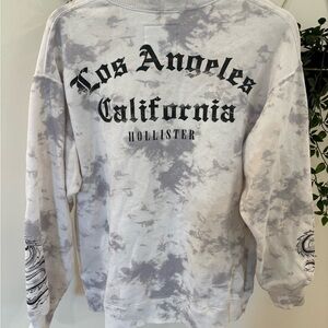 Vintage Hollister Men's White and Gray Crewneck Sweater